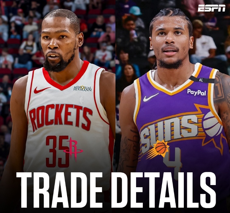 創(chuàng)建歷史記錄 有傳言說 這7支球隊的交易細(xì)節(jié)是：火箭 湖人和戰(zhàn)士在名單上  KD+Kiji去了休斯頓